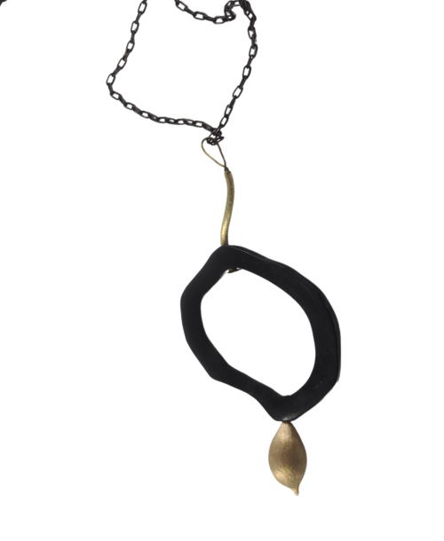 buffalo horn and brass pendant by janine combes