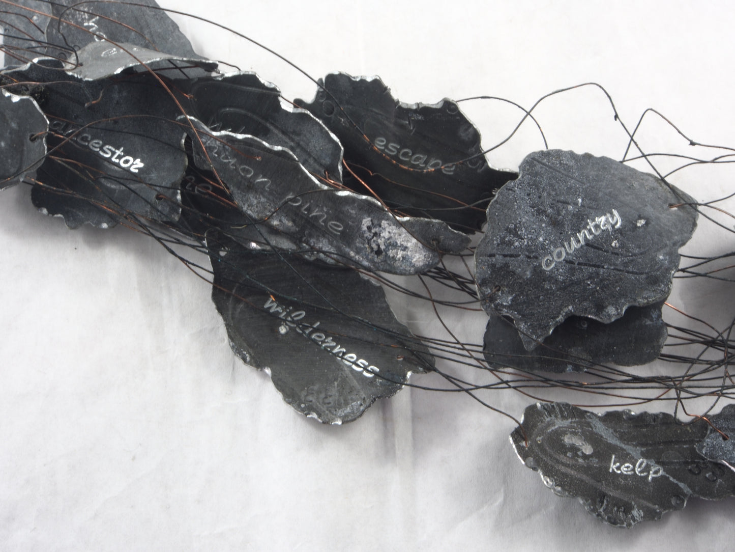 detail of neckpiece 1 Difficult Terrain, Janine Combes