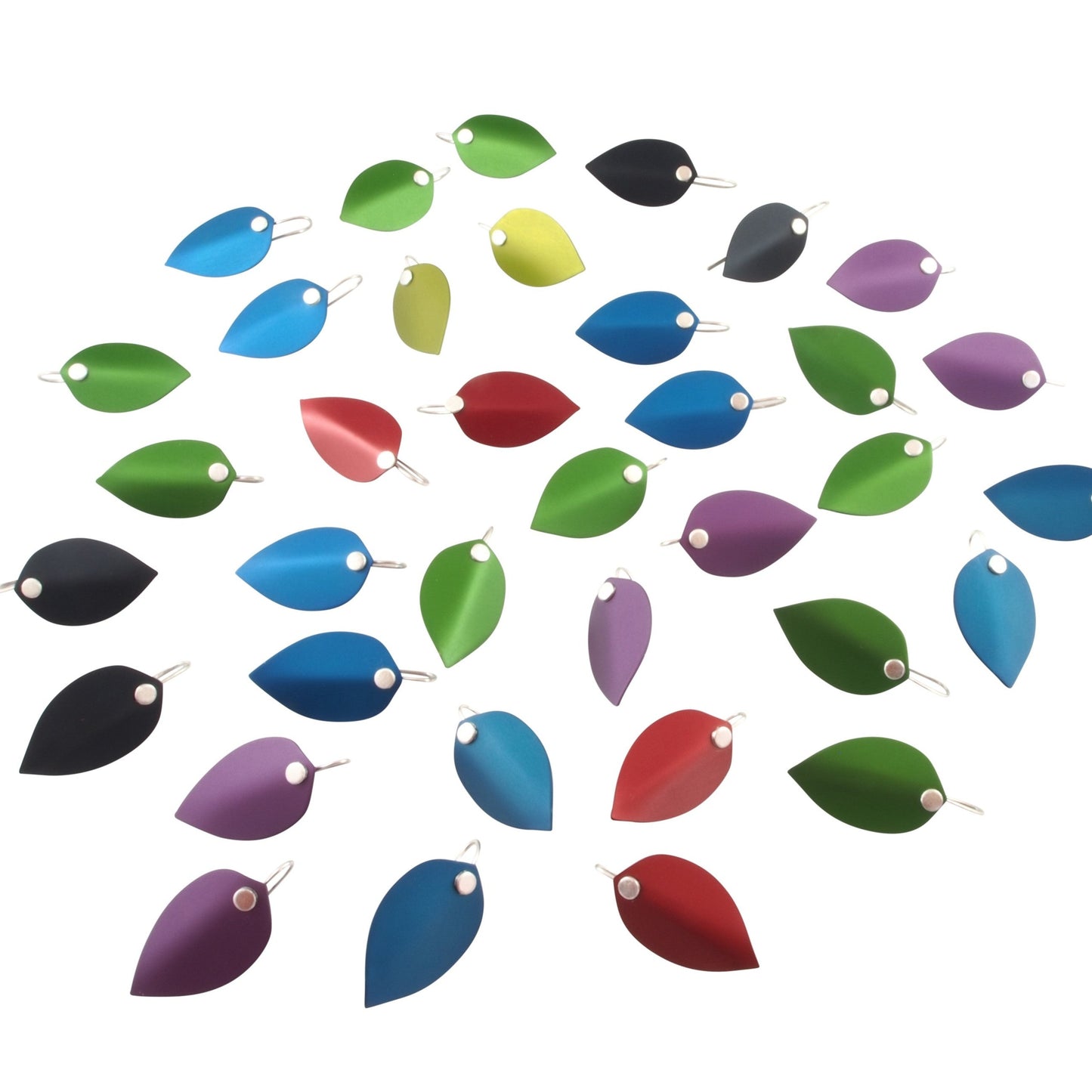 colourful leaf earrings