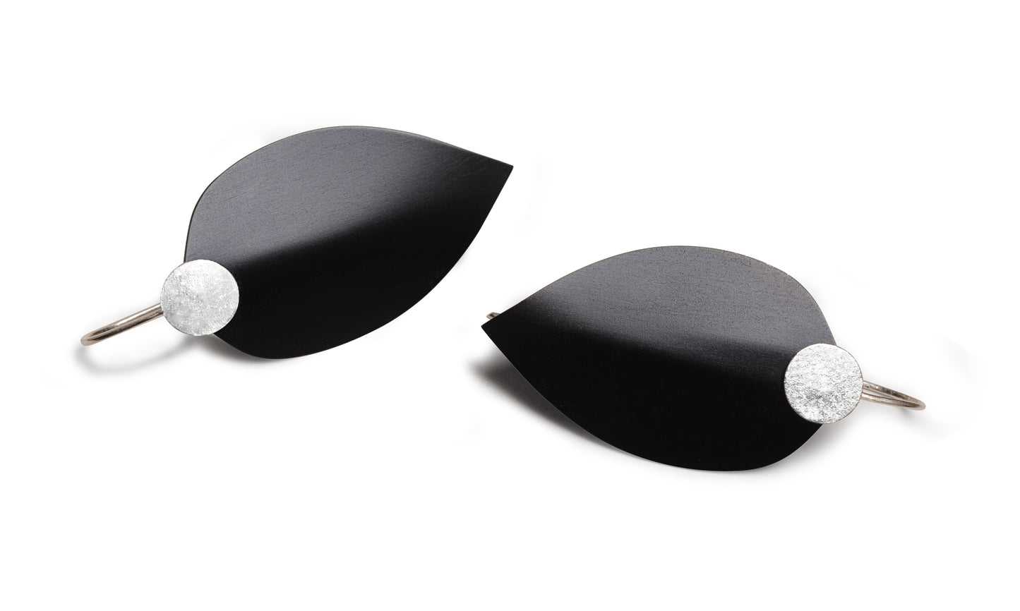 black leaf earrings