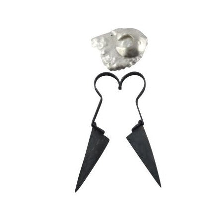 shearing day by janine combes, fine silver and sterling silver with patina