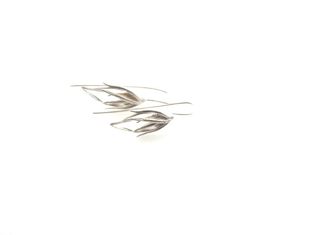 Silver Kangaroo Grass earrings by janine combes Tasmanian jewellery designer and maker