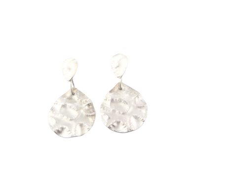 silver coral earrings