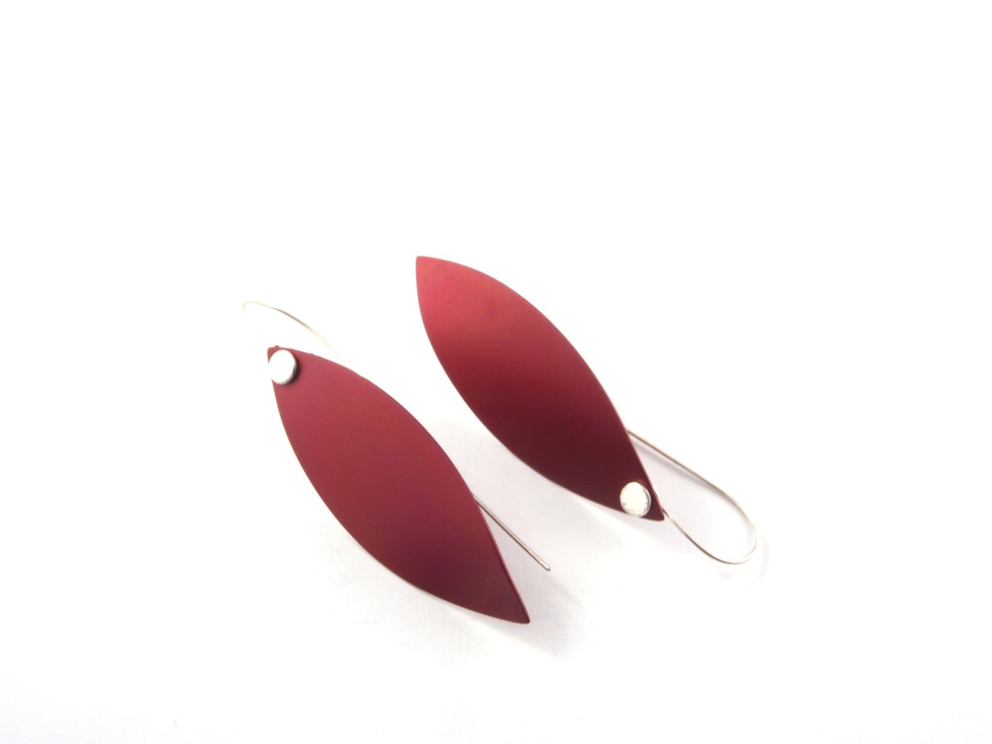 luscious red leaf earrings by janine combes 